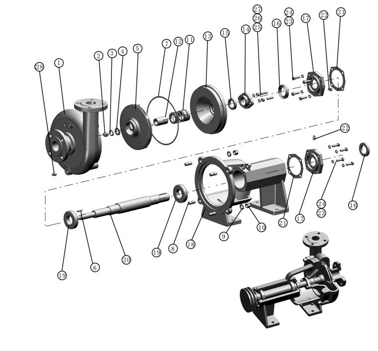 Spray Pump Explosive Drawing