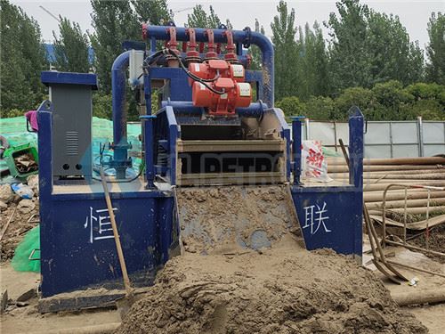 Use site of trenchless mud purification system