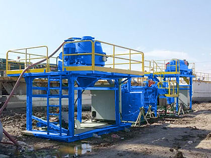 Use site of mud treatment system